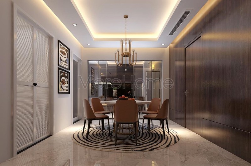 Bộ bàn ghế ăn gỗ tự nhiên hết sức đơn giản, không có các họa tiết cầu kỳ nhưng vẫn tạo được hiệu ứng trang nhã và hiện đại cho căn phòng Mẫu bàn ăn hiện đại cho chung cư