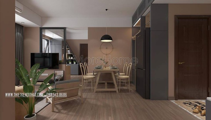 Bàn ăn gỗ công nghiệp thiết kế nhỏ gọn, xinh xắn, kiểu dáng hiện đại tạo dựng không gian ăn uống đẹp Mẫu bàn ăn hiện đại cho chung cư