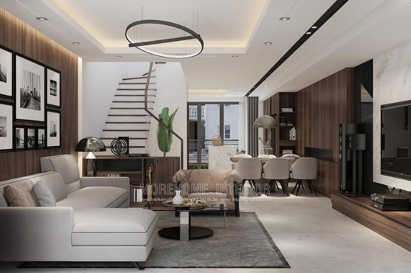 Bố trí nội thất phòng khách liền phòng ăn đẹp hiện đại cho chung cư, biệt thự, nhà phố, nhà liền kề. Thiết kế nội thất phòng khách biệt thự