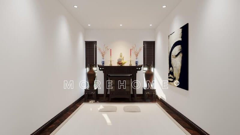 Thiết kế nội thất gỗ tự nhiên cao cấp cho phòng thờ phong cách Á Đông sang trọng