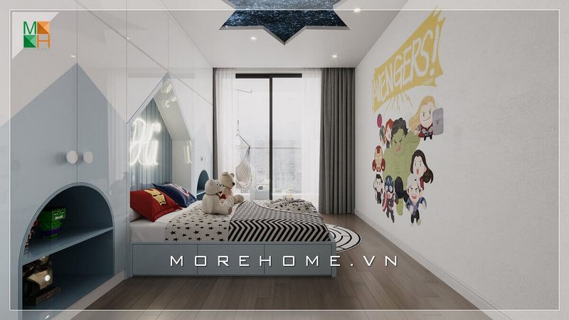 Tôi rất ấn tượng với mẫu thiết kế nội thất phòng ngủ hiện đại dành cho bé. Cách bố trí nội thất đơn giản giúp tăng diện tích căn phòng ngủ, làm cho không gian trở nên thông thoáng hơn.
