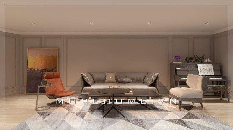 Gia đình của bạn sẽ được trang trí với sự tinh tế và sang trọng bằng mẫu thiết kế phòng khách biệt thự hiện đại.